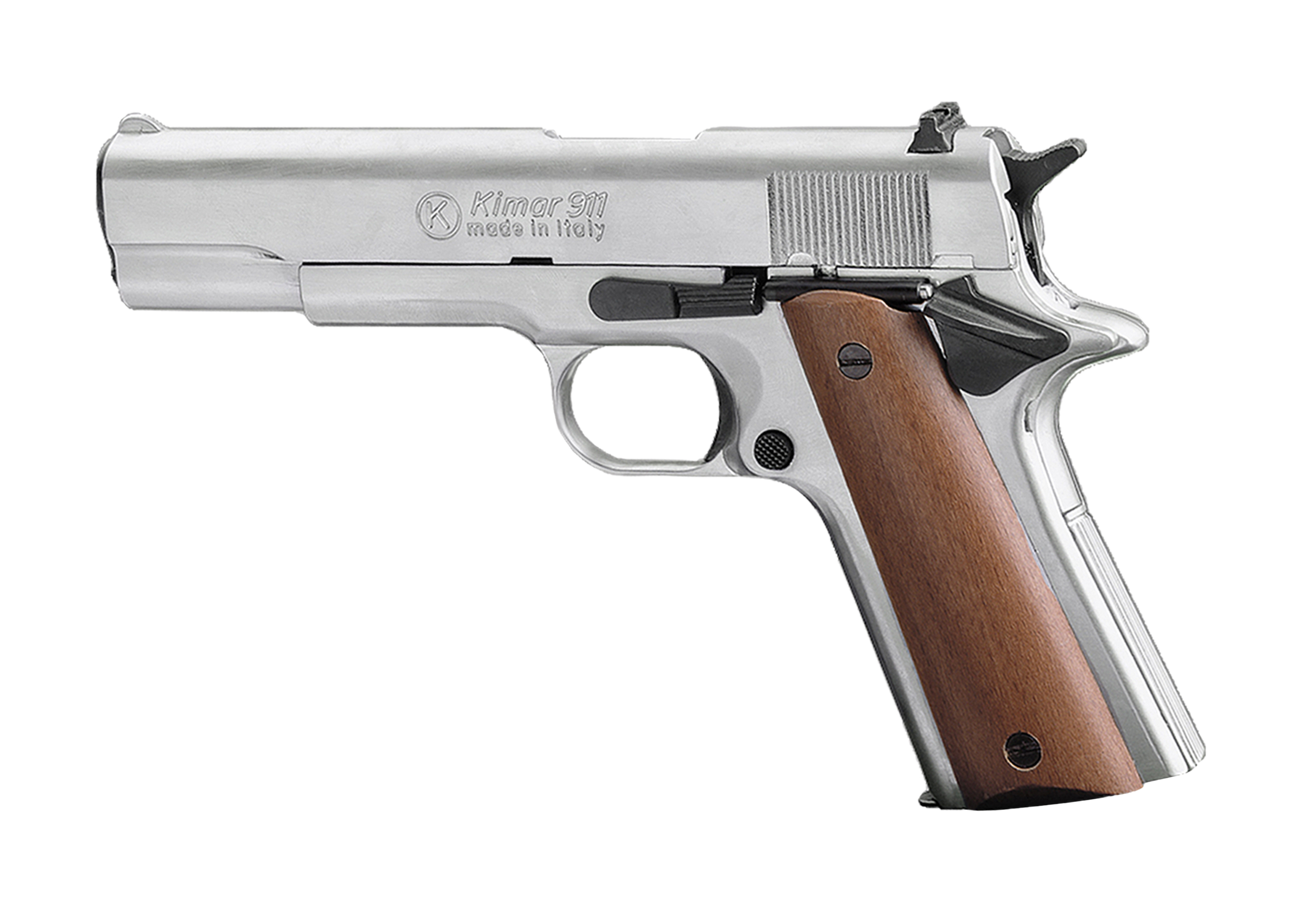 KIMAR 911 PISTOLA SALVE CHROME, 9rnd, wooden grips 8MM 430.012NI