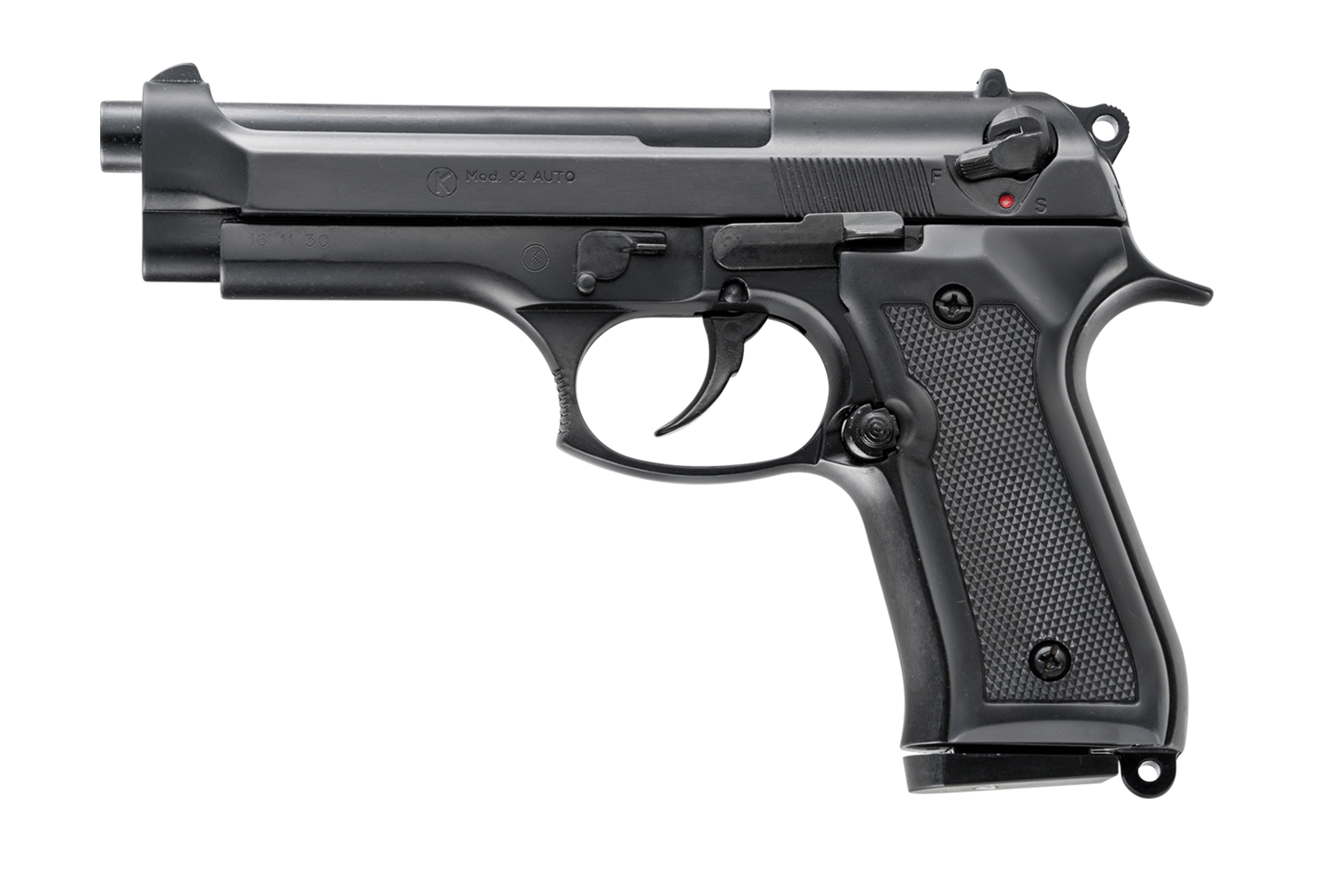 KIMAR 92 PISTOLA SALVE BLACK, 16rnd, black plastic grips 8MM 420.001NI