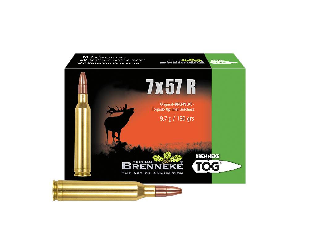 Brenneke Munizioni TOG 7 x 57 R, Orig. BRENNEKE TOG 9,7 g 20 / 100