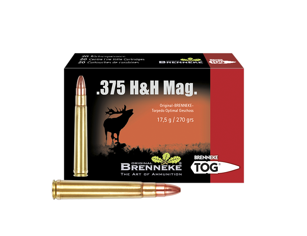 Brenneke Munizioni TOG .375 H&H Mag., Orig. BRENNEKE TOG 17,5 g 20 / 100