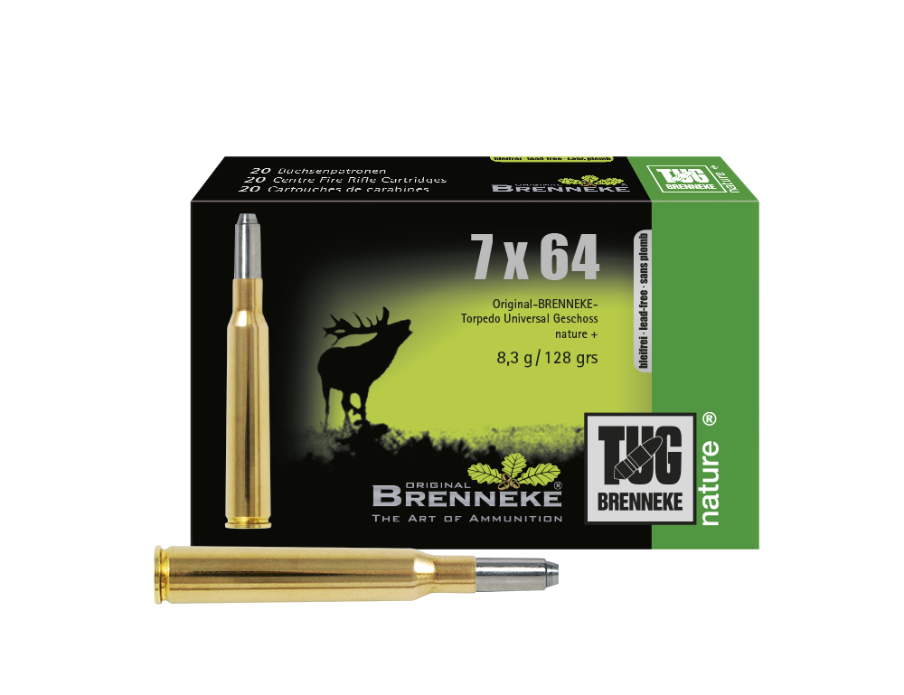 Brenneke Munizioni TUG 7 x 64 BRENNEKE, Orig. BRENNEKE TUG nature+ 8,3 g 20 / 100