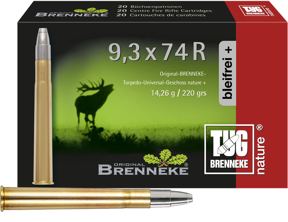 Brenneke Munizioni TUG 9,3 x 74 R, Orig. BRENNEKE TUG nature+ 14,2 g 20 / 100