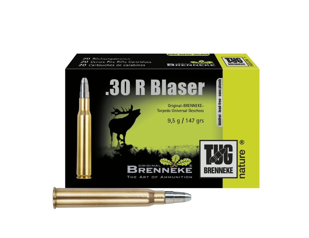 Brenneke Munizioni TUG .30 R Blaser, Orig. BRENNEKE TUG nature+ 9,5 g 20 / 100