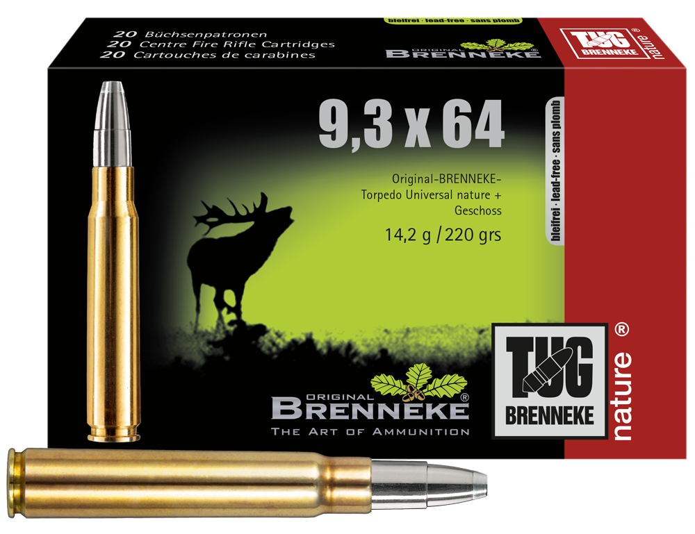 Brenneke Munizioni TUG 9,3 x 64, Orig. BRENNEKE TUG nature+ 14,2 g 20 / 100