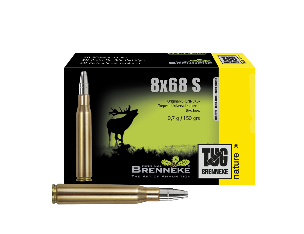 Brenneke Munizioni TUG 8 x 68 S, Orig. BRENNEKE TUG nature+ 9,7 g 20 / 100